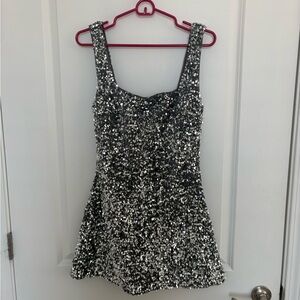 Princess Polly Silver Sequin Mini Dress
